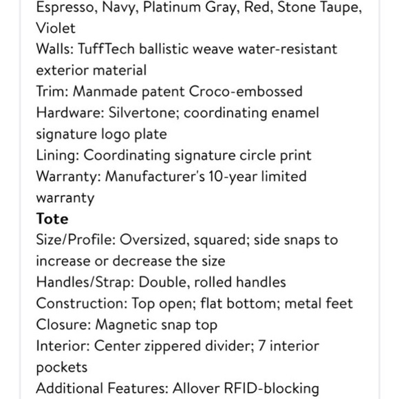 Joy E’Lite Chic Tufftech Tote & Wristlet - Picture 6 of 6